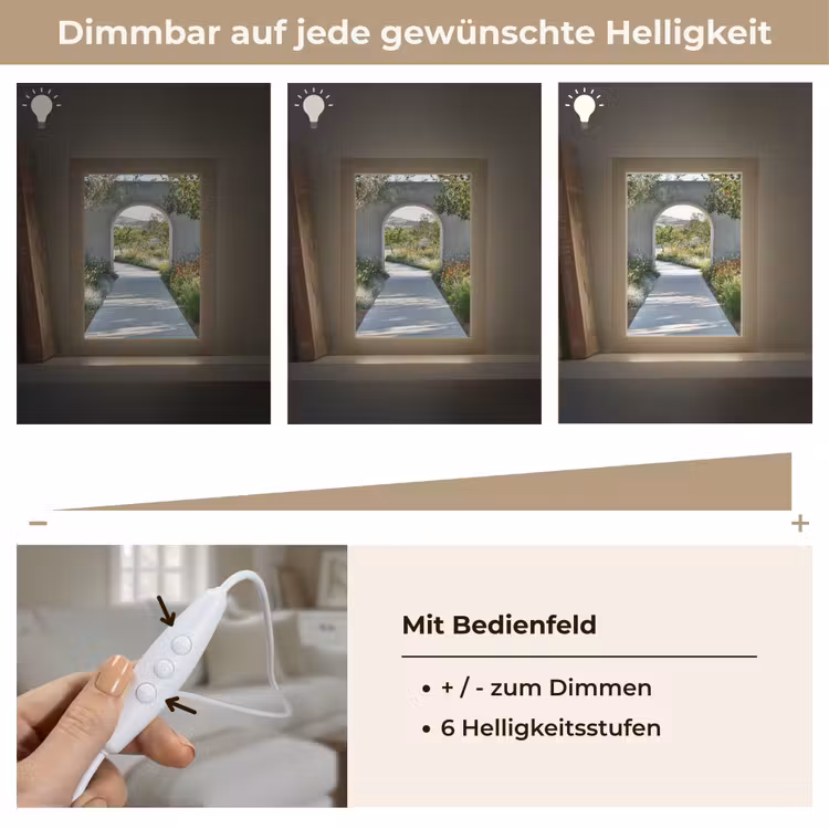 Doorkijk - Pad - Beton - Landschap Light Box met kabel (Wandlamp) klein -USP_dimbaarDE