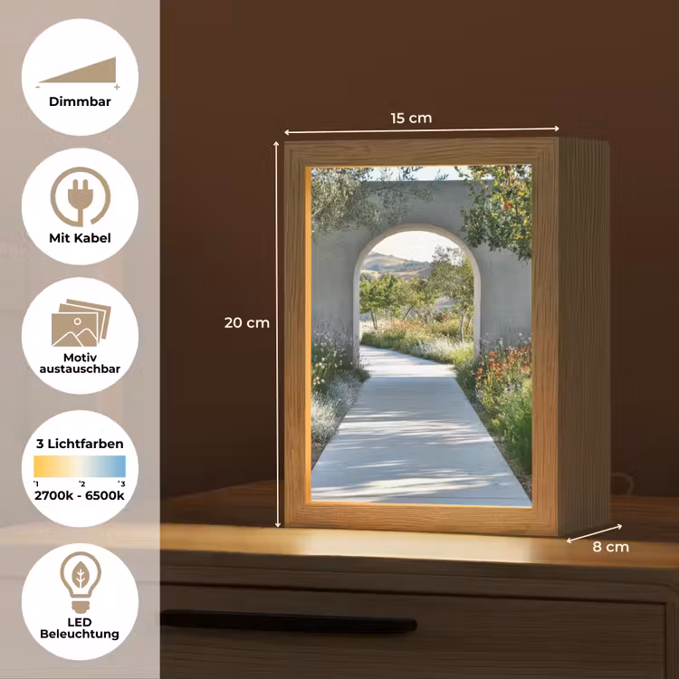Doorkijk - Pad - Beton - Landschap Light Box met kabel (Wandlamp) klein -USP_websiteoverzichtDE