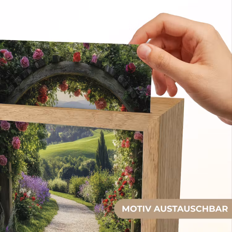Doorkijk - Tuinboog - Bloemen - Natuur - Pad Light Box met kabel (Wandlamp) klein -USP_websiteprintDE