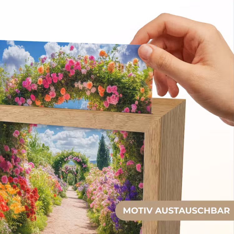 Doorkijk - Bloemen - Kleurrijk - Natuur Light Box met kabel (Wandlamp) klein -USP_websiteprintDE