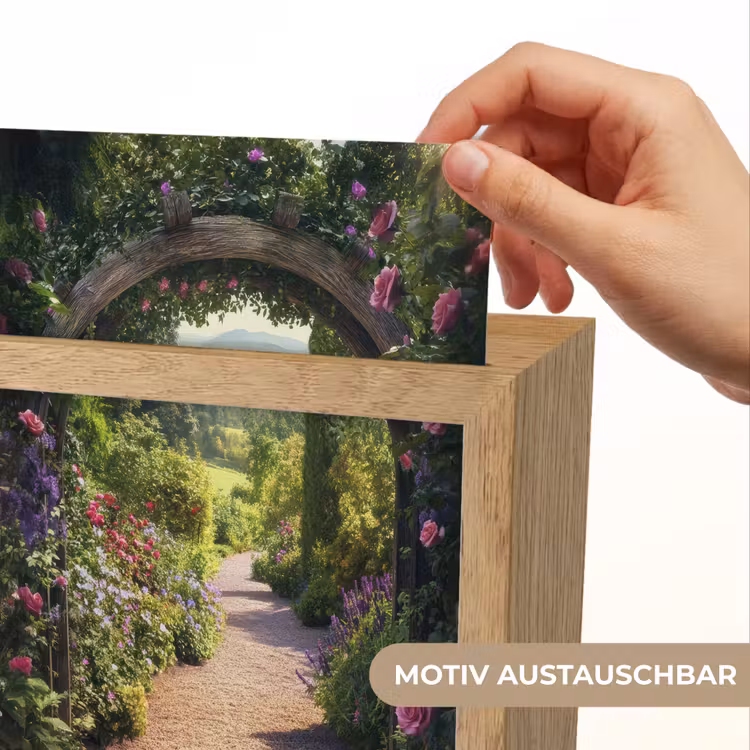 Doorkijk - Bloemen - Natuur - Rozenboog Light Box met kabel (Wandlamp) klein -USP_websiteprintDE