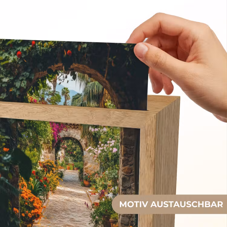Doorkijk - Bloemen - Poort - Stenen Light Box met kabel (Wandlamp) klein -USP_websiteprintDE