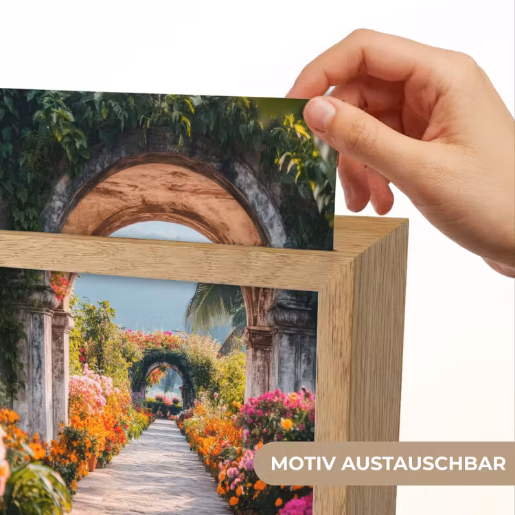 Doorkijk - Bloemen - Tropisch - Kleurrijk Light Box met kabel (Wandlamp) klein -USP_websiteprintDE