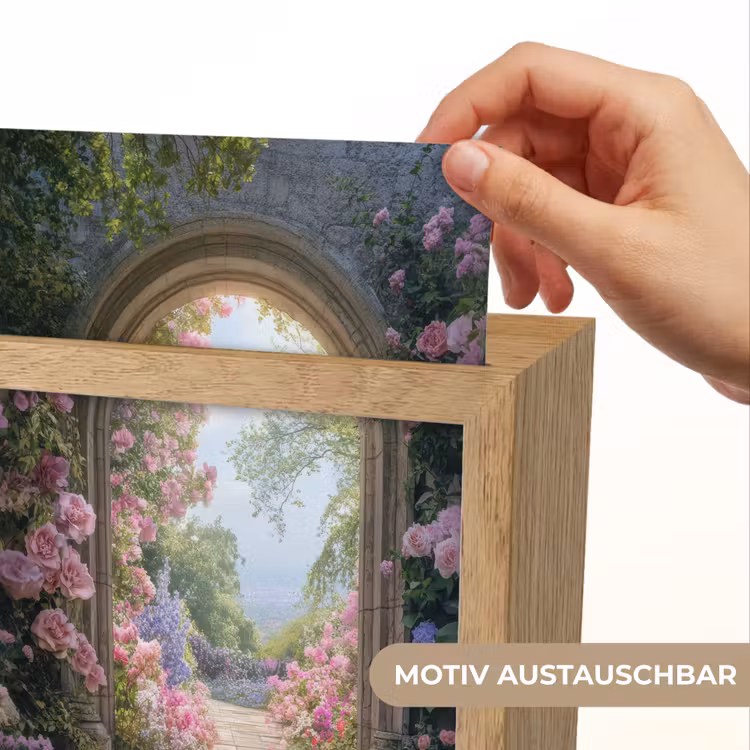 Doorkijk - Rozen - Vintage - Bloemen Light Box met kabel (Wandlamp) klein -USP_websiteprintDE