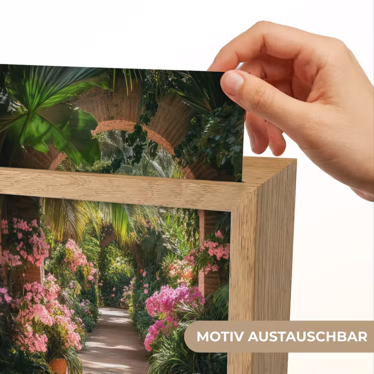 Doorkijk - Tropisch - Bloemen - Natuur Light Box met kabel (Wandlamp) klein -USP_websiteprintDE