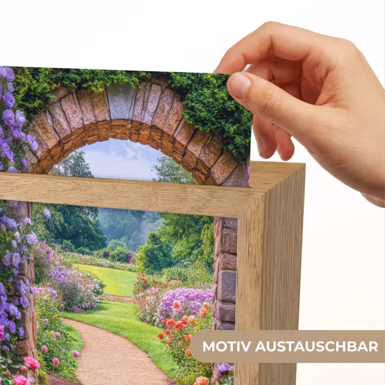 Doorkijk - Poort - Bloemen - Tuin Light Box met kabel (Wandlamp) klein -USP_websiteprintDE