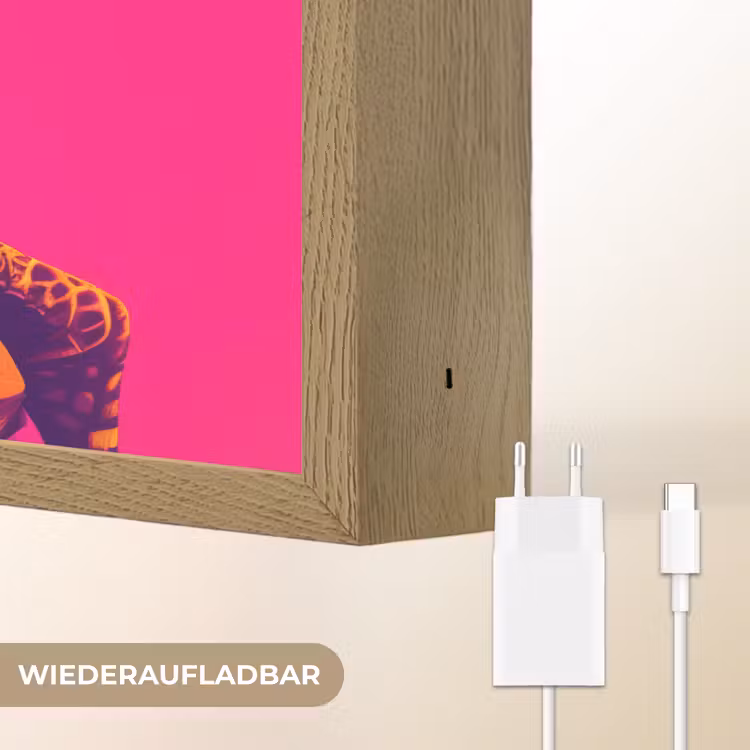 Hagedis - Bloemen - Roze - Kimono Light Box met batterij (Wandlamp) middel -USP_websiteoplaadbaarDE