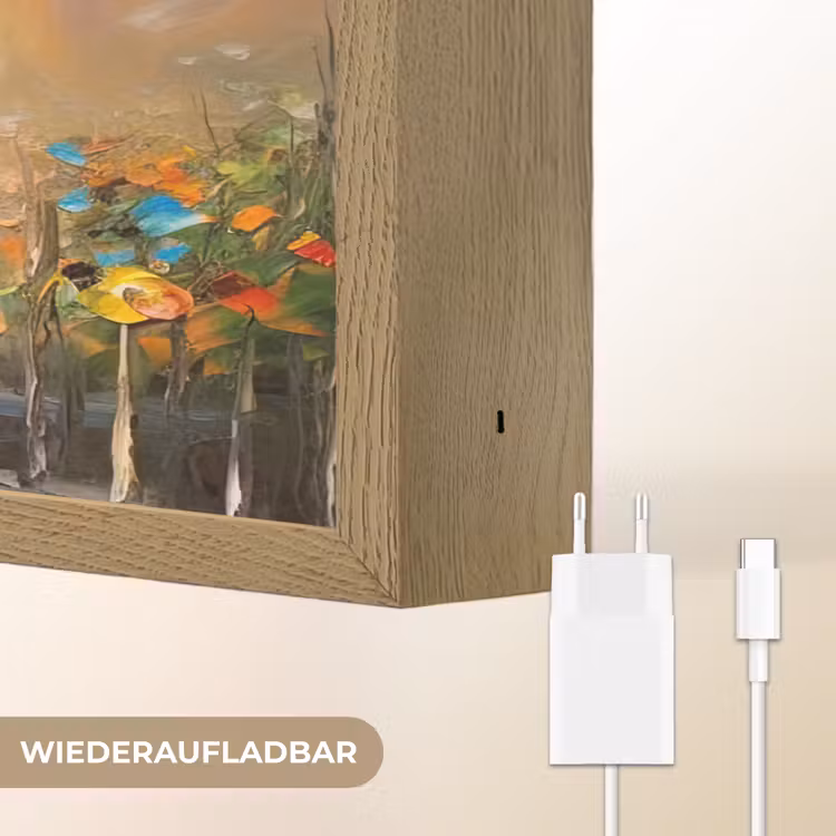 Eiffeltoren - Schilderij - Olieverf - Parijs Light Box met batterij (Wandlamp) middel -USP_websiteoplaadbaarDE