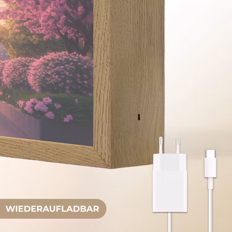 Eiffeltoren - Parijs - Roze Light Box met batterij (Wandlamp) middel -USP_websiteoplaadbaarDE