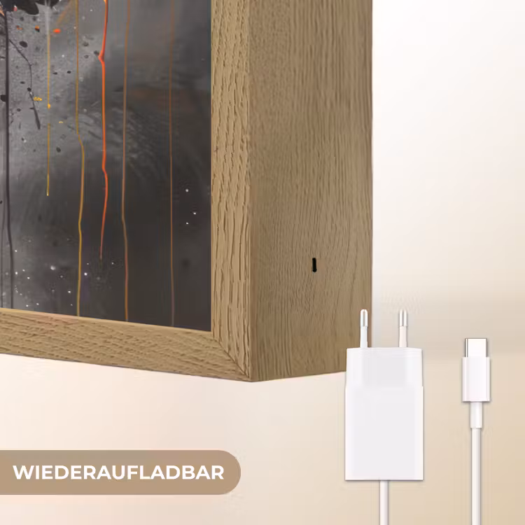 Olifant - Watercolor - Wilde dieren - Luxe Light Box met batterij (Wandlamp) middel -USP_websiteoplaadbaarDE