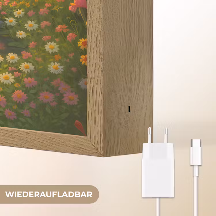 Eenden - Vijver - Bloemen Light Box met batterij (Wandlamp) middel -USP_websiteoplaadbaarDE