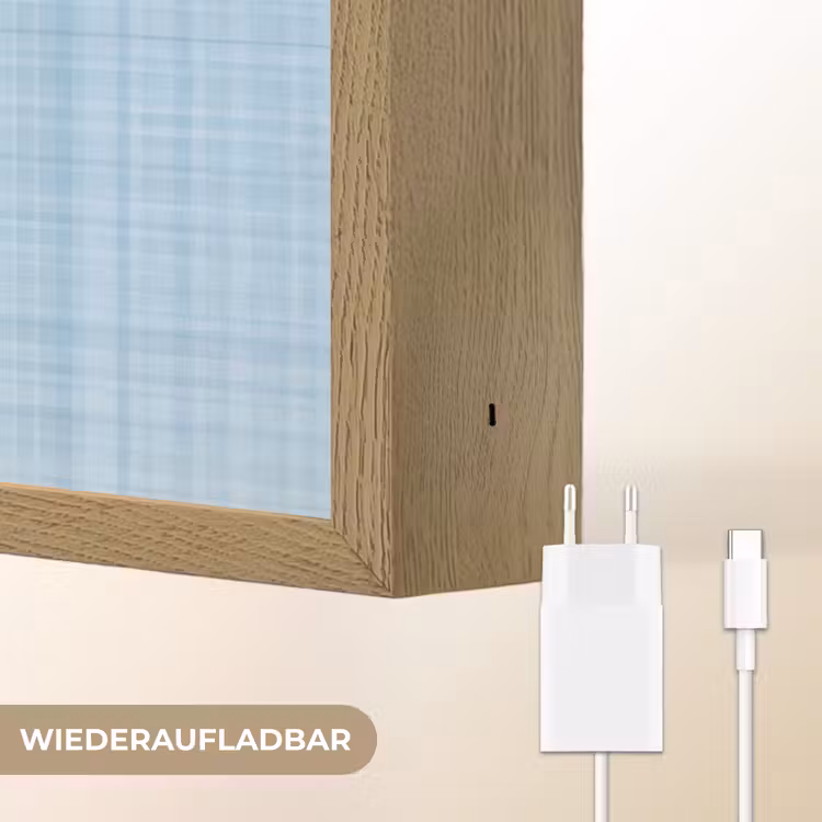 Aardbeien - Lijst - Rood - Geruit Light Box met batterij (Wandlamp) middel -USP_websiteoplaadbaarDE