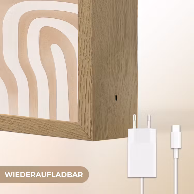 Aardetinten - Labyrintpatroon Light Box met batterij (Wandlamp) middel -USP_websiteoplaadbaarDE
