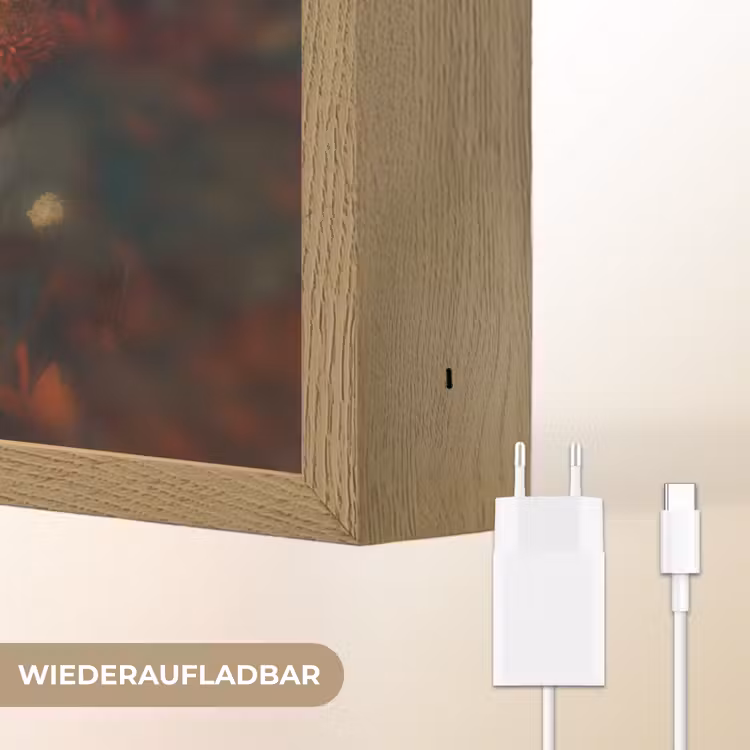 Uil - Vogel - Bloemen - Planten - Botanisch Light Box met batterij (Wandlamp) middel -USP_websiteoplaadbaarDE