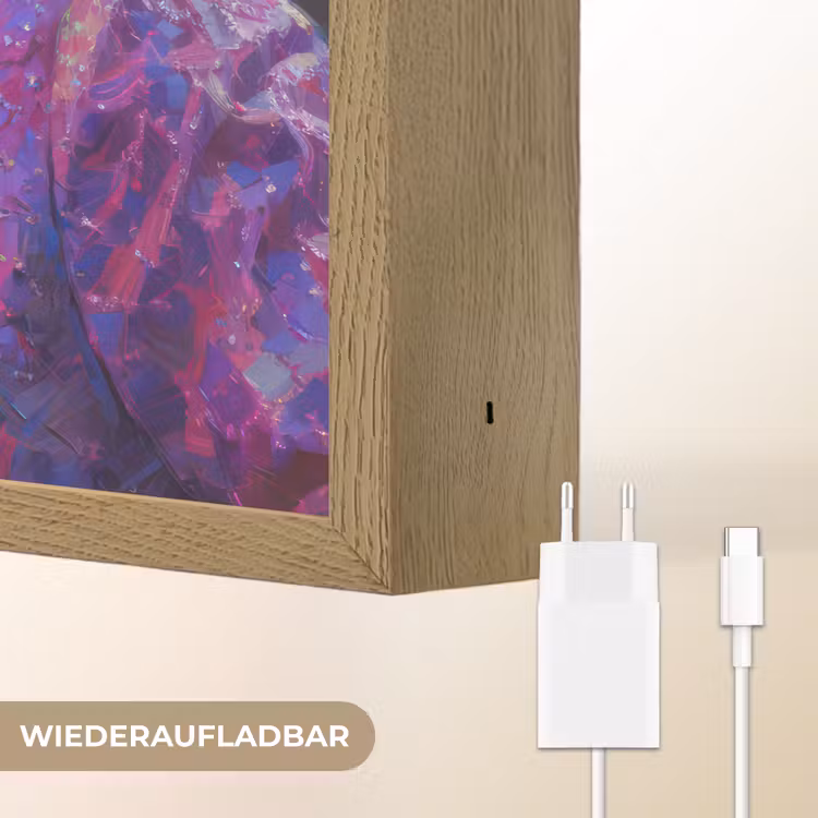 Expressief - Microfoon - Paars Light Box met batterij (Wandlamp) middel -USP_websiteoplaadbaarDE