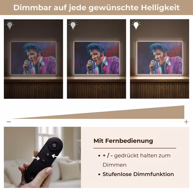 Expressief - Microfoon - Paars Light Box met batterij (Wandlamp) middel -USP_dimbaarDE