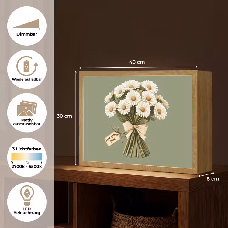 Lint - Boeket - Groen - Quote Light Box met batterij (Wandlamp) middel -USP_websiteoverzichtDE