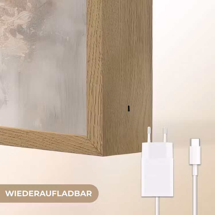 Verf - Abstract - Beige - Kunst Light Box met batterij (Wandlamp) middel -USP_websiteoplaadbaarDE