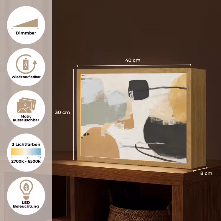 Paint - Abstract - Kleuren Light Box met batterij (Wandlamp) middel -USP_websiteoverzichtDE