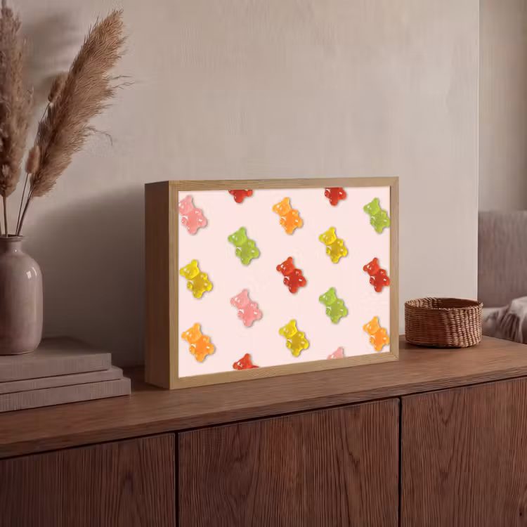 Kleur - Snoep - Roze Light Box met batterij (Wandlamp) middel -sfeer2