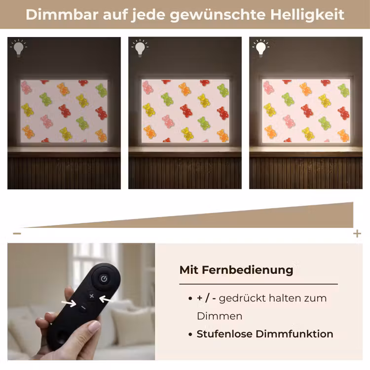 Kleur - Snoep - Roze Light Box met batterij (Wandlamp) middel -USP_dimbaarDE