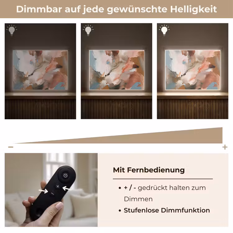 Verf - Kleuren - Abstract - Kunst Light Box met batterij (Wandlamp) middel -USP_dimbaarDE