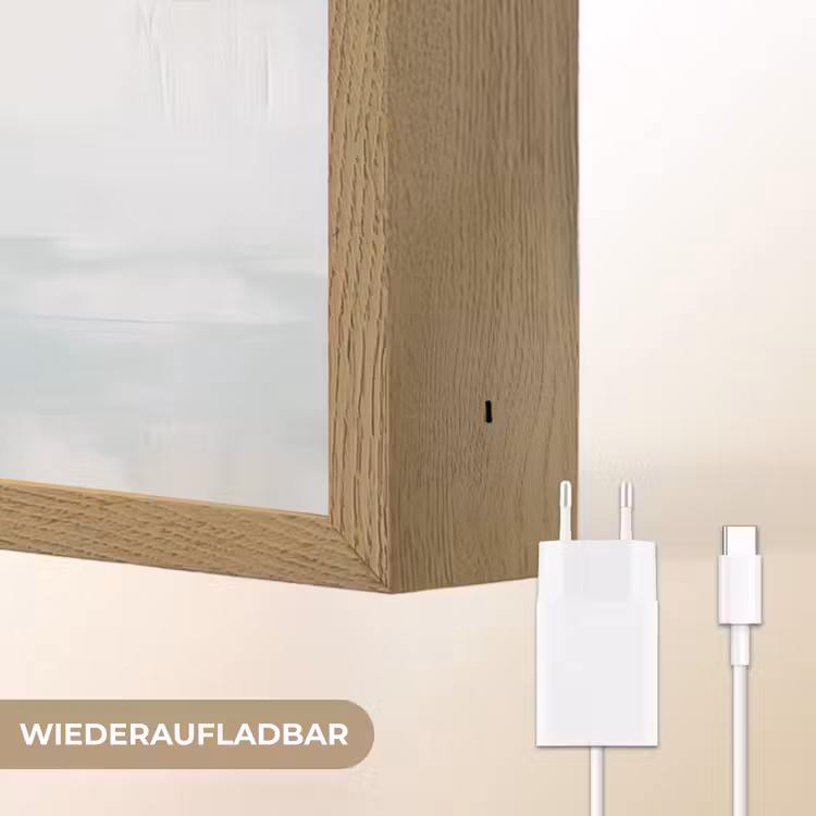 Verf - Moderne kunst - Abstract - Grijs Light Box met batterij (Wandlamp) middel -USP_websiteoplaadbaarDE