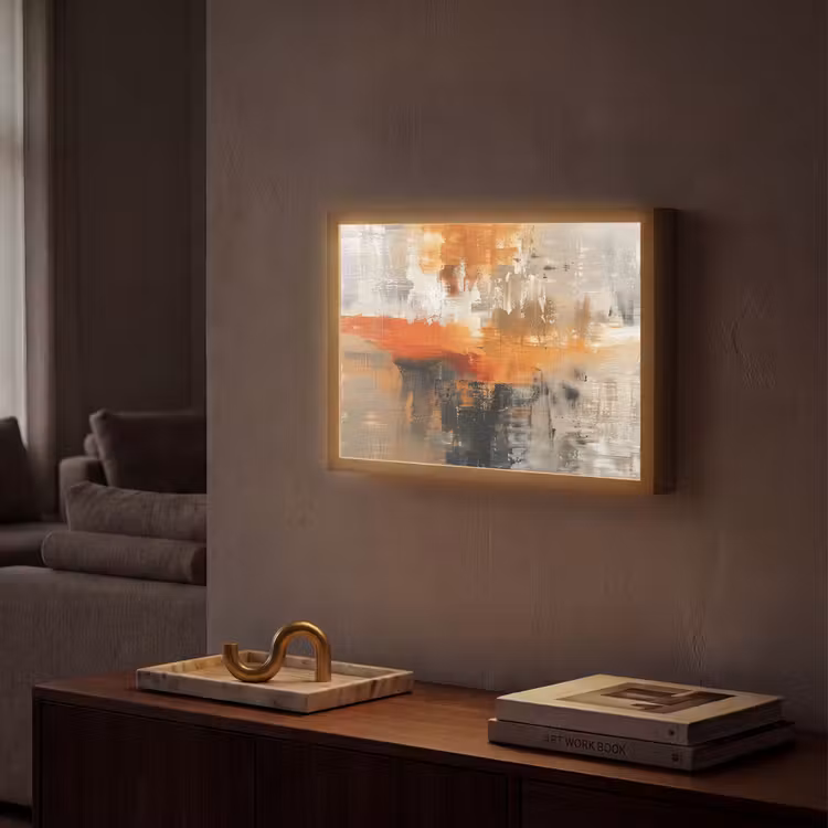 Verf - Patroon - Modern - Kunst Light Box met batterij (Wandlamp) middel -sfeer1