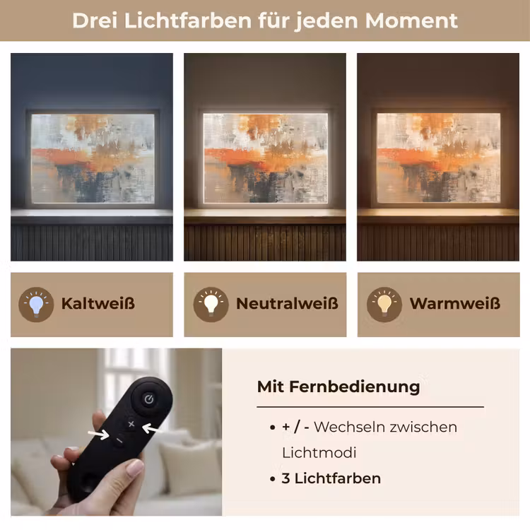 Verf - Patroon - Modern - Kunst Light Box met batterij (Wandlamp) middel -USP_lichtkleurDE