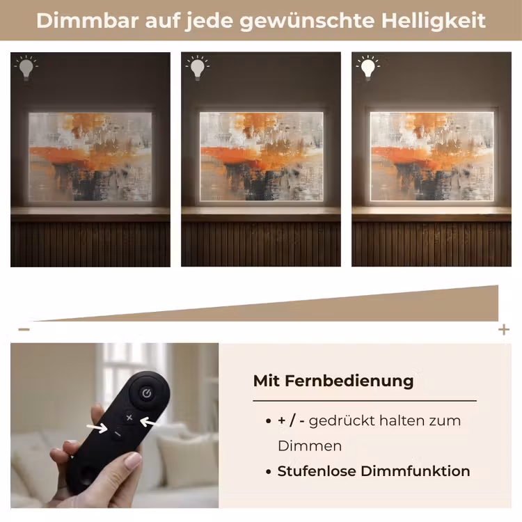 Verf - Patroon - Modern - Kunst Light Box met batterij (Wandlamp) middel -USP_dimbaarDE