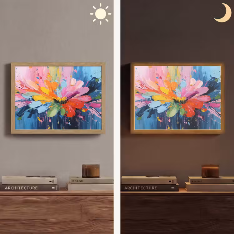 Kleuruitbarsting - Expressieve sfeer - Bloem Light Box met batterij (Wandlamp) middel -sfeer3