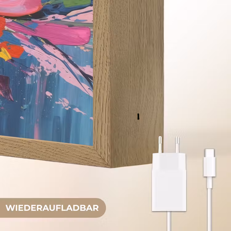 Kleuruitbarsting - Expressieve sfeer - Bloem Light Box met batterij (Wandlamp) middel -USP_websiteoplaadbaarDE