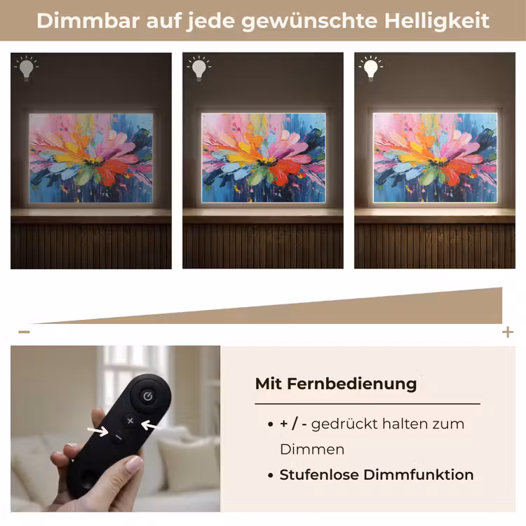 Kleuruitbarsting - Expressieve sfeer - Bloem Light Box met batterij (Wandlamp) middel -USP_dimbaarDE