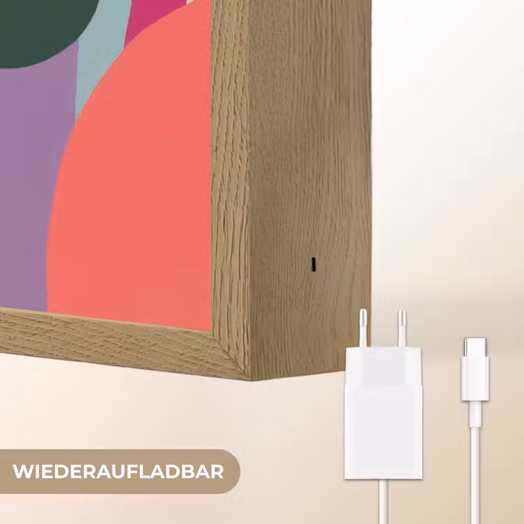 Kleurvakken - Recht - Rond - Abstract Light Box met batterij (Wandlamp) middel -USP_websiteoplaadbaarDE