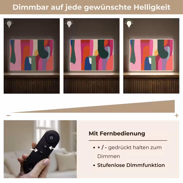 Kleurvakken - Recht - Rond - Abstract Light Box met batterij (Wandlamp) middel -USP_dimbaarDE