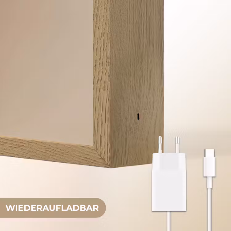 Veer - Minimalistisch - Roze Light Box met batterij (Wandlamp) middel -USP_websiteoplaadbaarDE