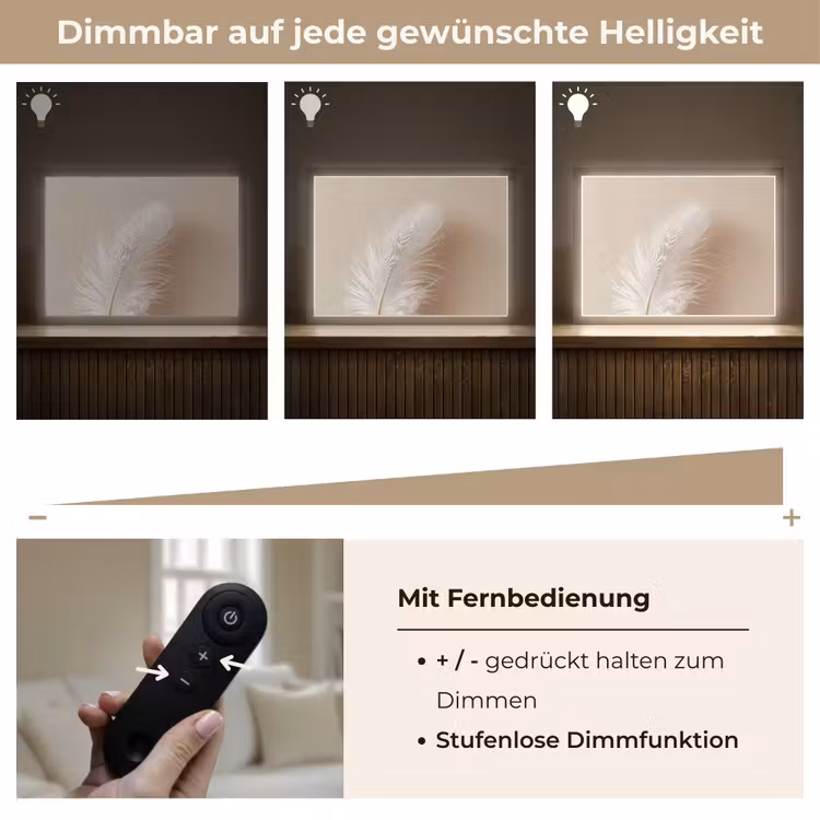 Veer - Minimalistisch - Roze Light Box met batterij (Wandlamp) middel -USP_dimbaarDE