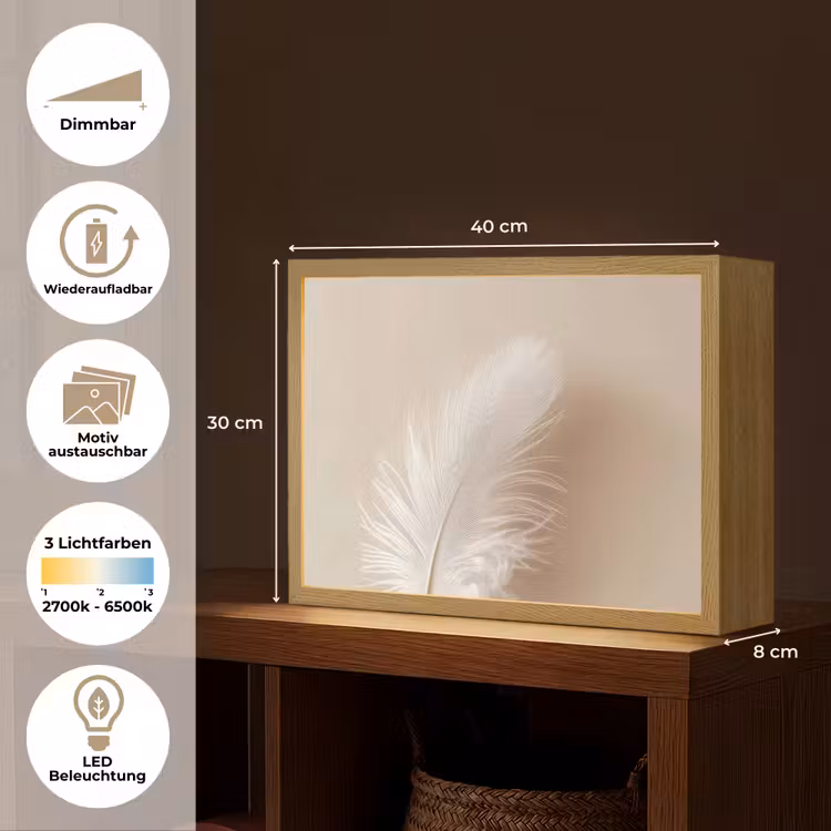 Veer - Minimalistisch - Roze Light Box met batterij (Wandlamp) middel -USP_websiteoverzichtDE