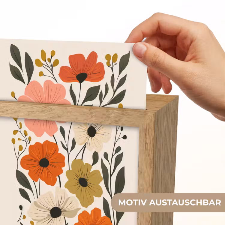 Veldbloemen - Stengels - Blaadjes - Groen Light Box met kabel (Wandlamp) klein -USP_websiteprintDE