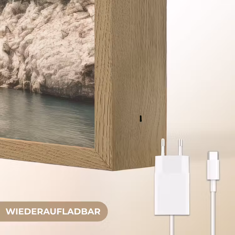 Rotsen - Zee - Boom - Groen Light Box met batterij (Wandlamp) middel -USP_websiteoplaadbaarDE