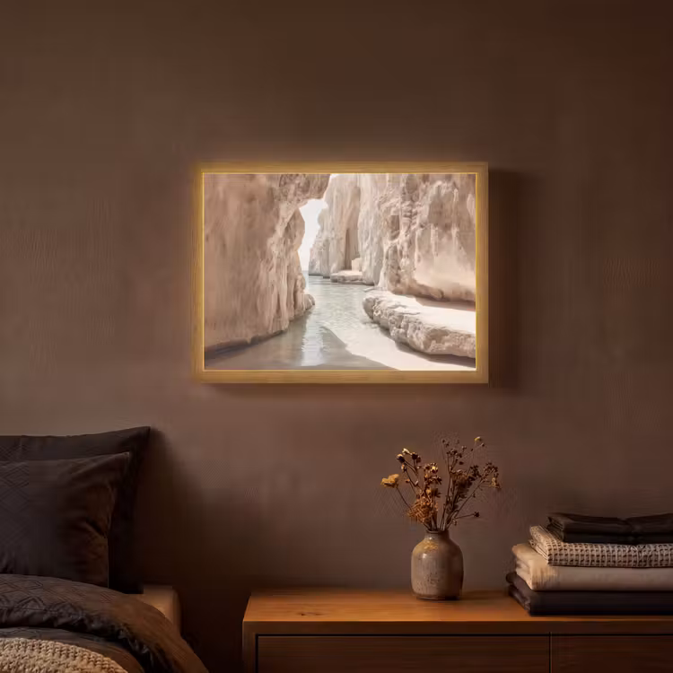Rotsen - Zee - Zand - Kloof Light Box met batterij (Wandlamp) middel -sfeer4