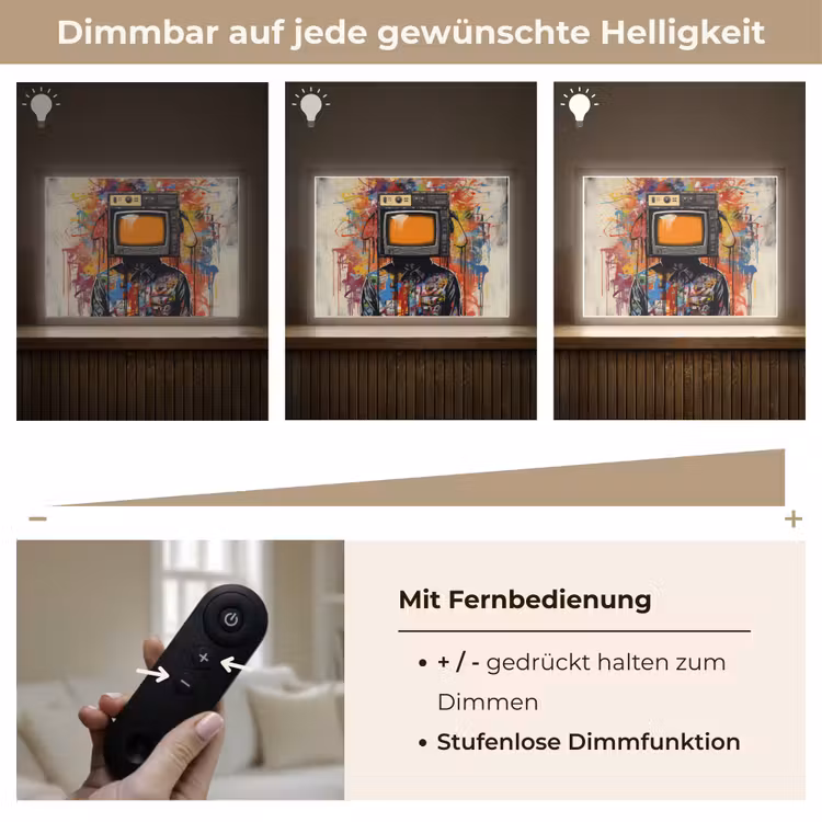 Televisie - Graffiti - Mens - Kleuren Light Box met batterij (Wandlamp) middel -USP_dimbaarDE