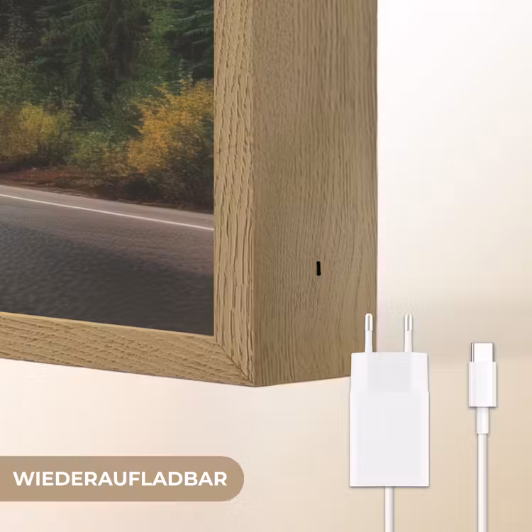 Sparrenbos - Weg - Bergen - Sneeuw Light Box met batterij (Wandlamp) middel -USP_websiteoplaadbaarDE