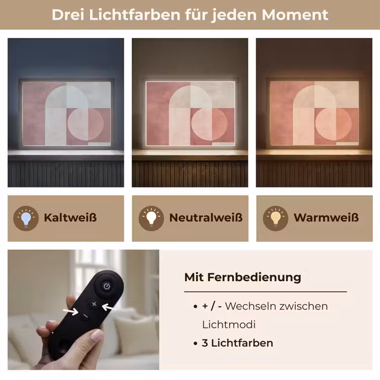 Figuren - Abstract - Roze Light Box met batterij (Wandlamp) middel -USP_lichtkleurDE