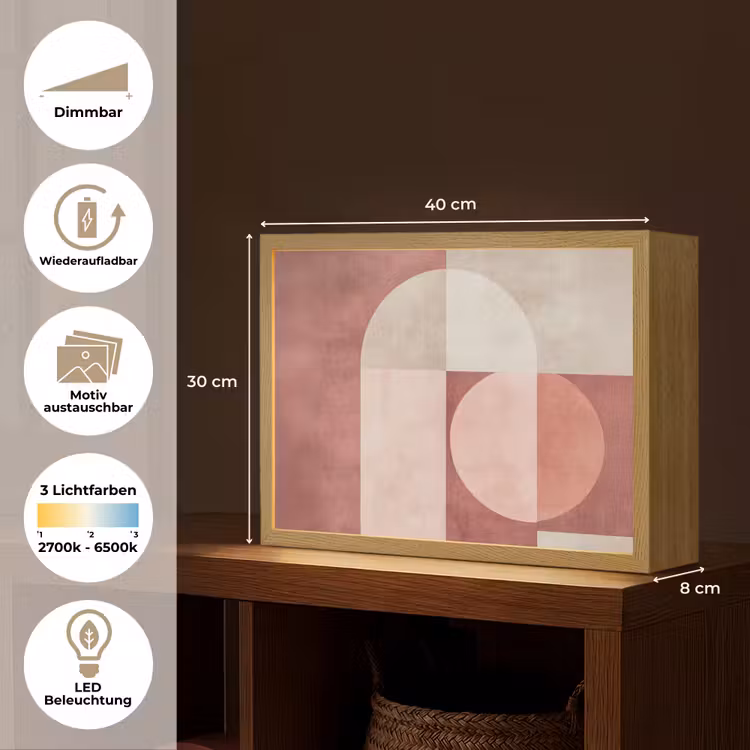 Figuren - Abstract - Roze Light Box met batterij (Wandlamp) middel -USP_websiteoverzichtDE