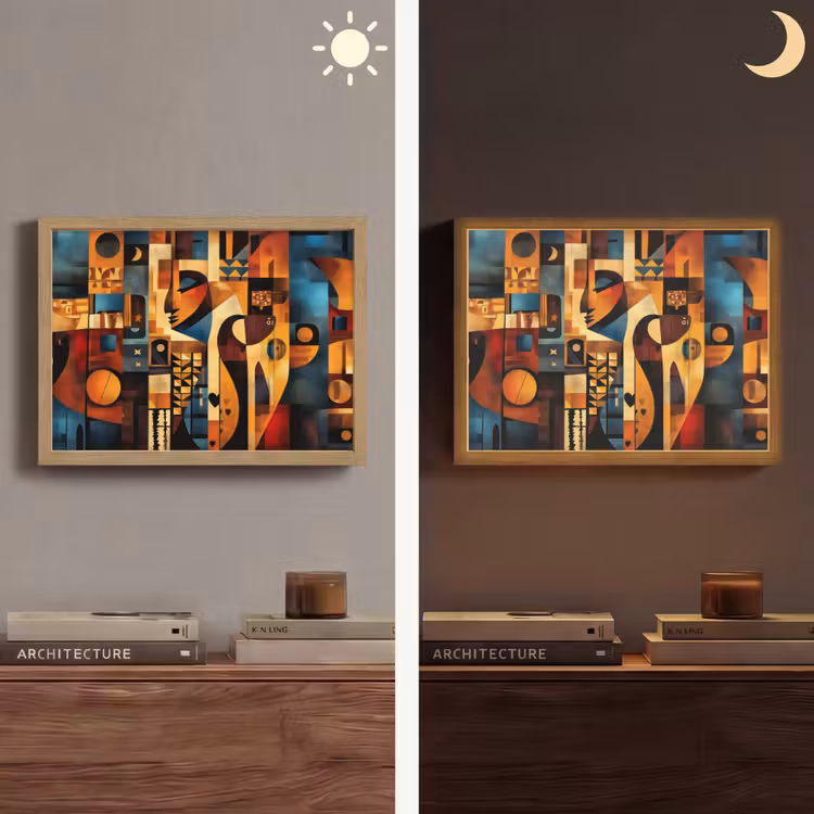 Figuren - Abstract - Symbolen Light Box met batterij (Wandlamp) middel -sfeer3