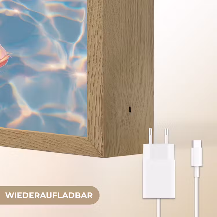 Vis - Water - Blauw - Licht Light Box met batterij (Wandlamp) middel -USP_websiteoplaadbaarDE