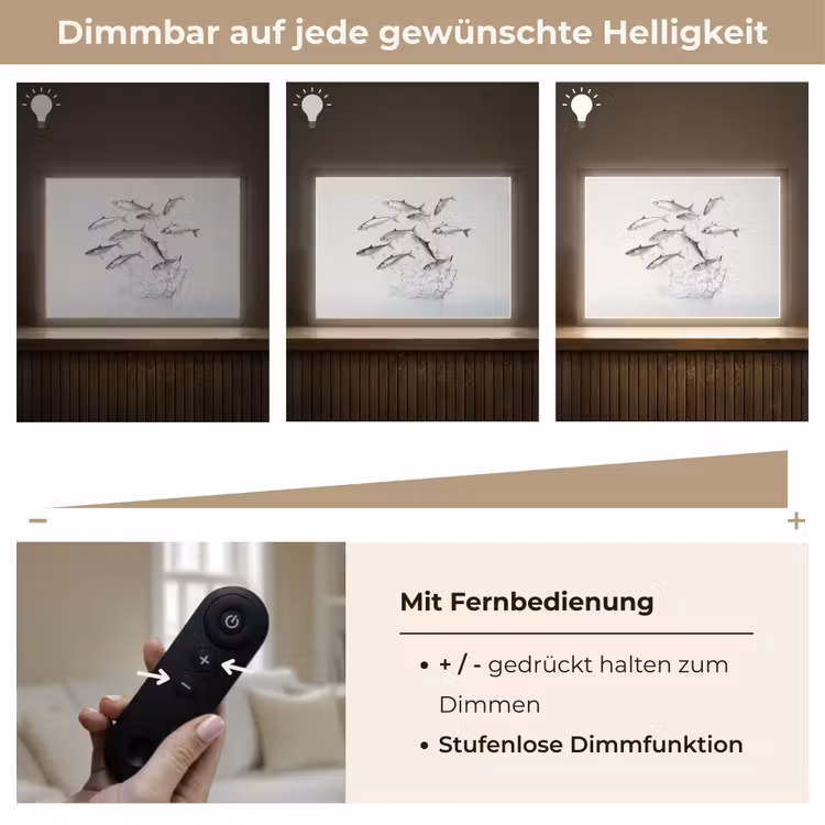 Vissen - Water - Wit Light Box met batterij (Wandlamp) middel -USP_dimbaarDE