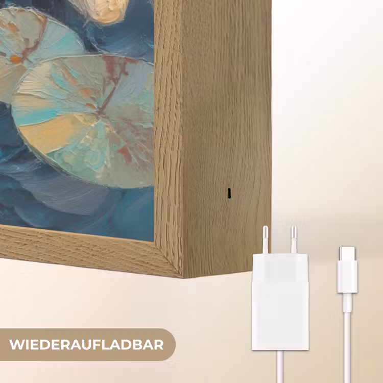 Vissen - Waterlelies - Oranje - Water Light Box met batterij (Wandlamp) middel -USP_websiteoplaadbaarDE