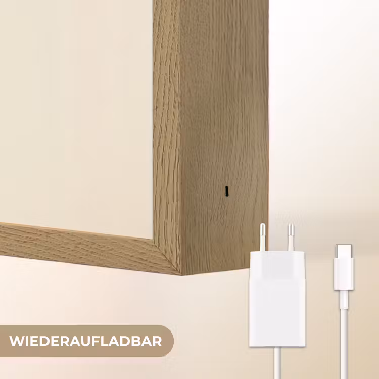 Vleugel - Zwart - Abstract - Illustratie Light Box met batterij (Wandlamp) middel -USP_websiteoplaadbaarDE
